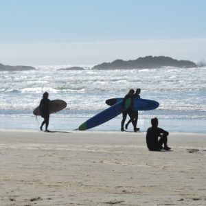 Surfers at beach